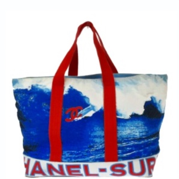 Chanel Surf VINTAGE Highly Collectible Beach Tote Bag Purse - Picture 5 of 12